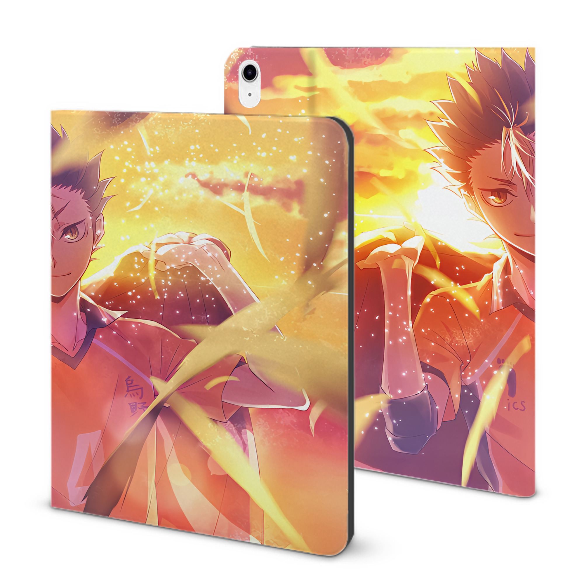 （画像用） ハイキュー!! Haikyu!! IPad ケース ブック型 PUレザー TPU 耐衝撃 軽量 薄型 ペン収納なし 全面保護 IPad 各モデル対応